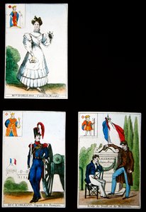 Four Playing Cards Commemorating the Heroes of July 1830 by French School